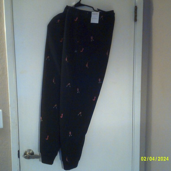 NEW JORDAN PERFORMANCE "Print All Over Fleece Pants" MEN'S BLACK L DV9390-010